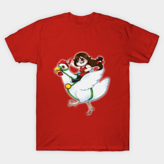 Crazy Chicken Ride! T-Shirt by ithoughtiwascrazy